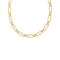 Designer Gold Alternating Fluted Paperclip & Oval Link Necklace - 1